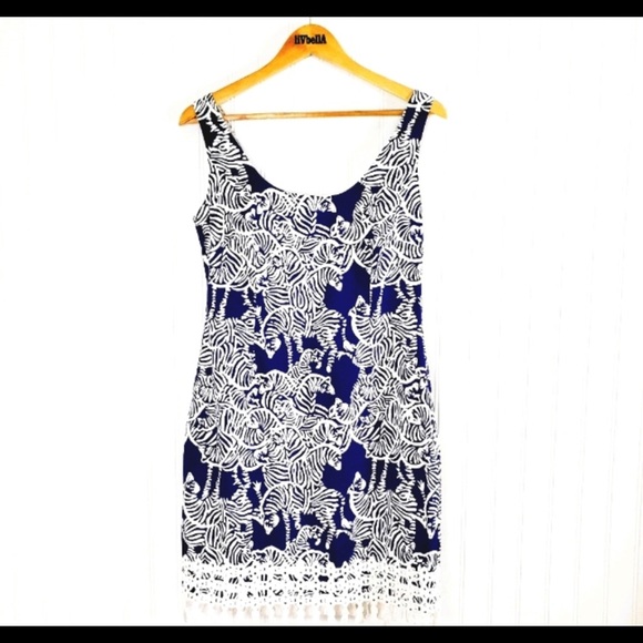 LILLY PULITZER I HEARD YOU NAVY THOMPSON DRESS - Picture 1 of 3